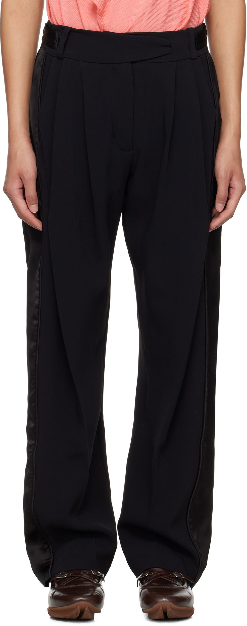 Hlače KIKO KOSTADINOV Kiko Kostadinov Cauda Pleated Trousers Crna | KKWSS25T02-4