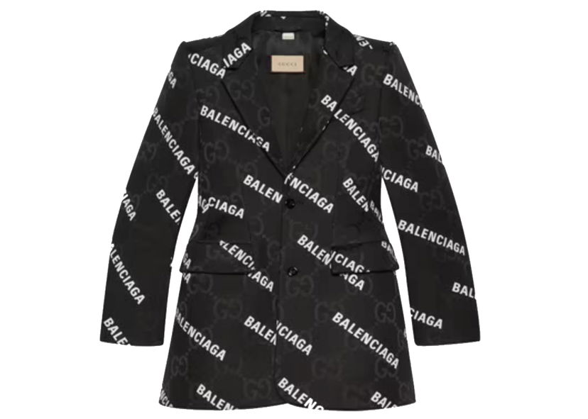 Jakna Gucci Balenciaga x The Hacker Project Canvas Jacket Black Crna | 676014 ZAIBD 1000