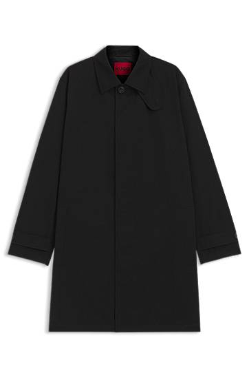 Kabanica BOSS Water-Repellent Gabardine Regular-Fit Coat Crna | 50517771