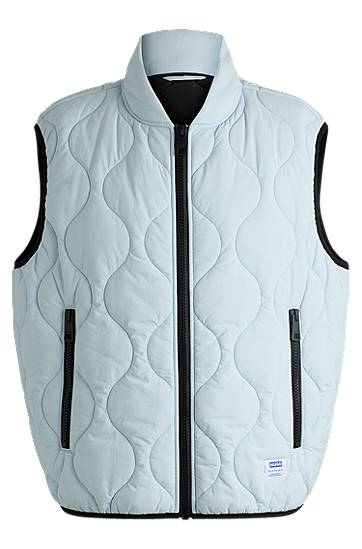 Prsluk BOSS Quilted Gilet with Logo Patch Plava | 50510243