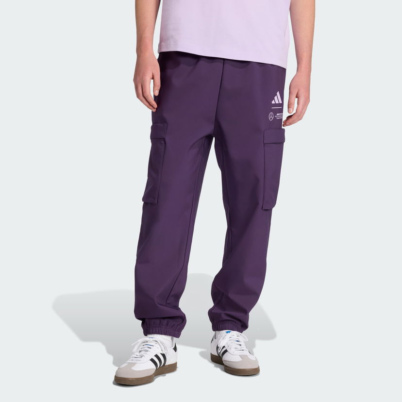 Cargo hlače adidas Performance MERCEDES - AMG PETRONAS FORMULA ONE TEAM Premium Woven Pants Ljubičasta | JX8813