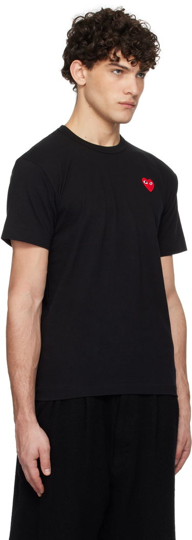Majica kratkih rukava Comme des Garçons Black T-Shirt with Red Heart Patch Crna | AX-T108-051, 1