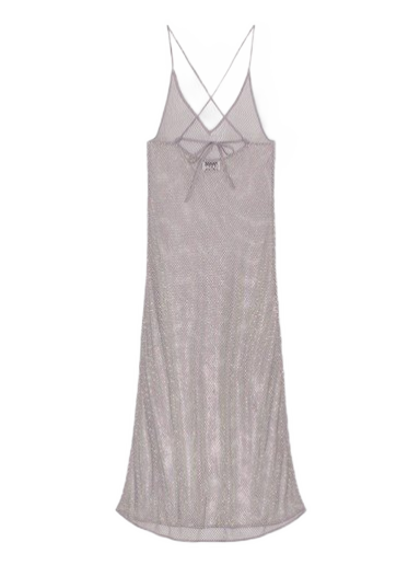 Haljina GANNI Embellished Mesh Dress Siva | F7870-018