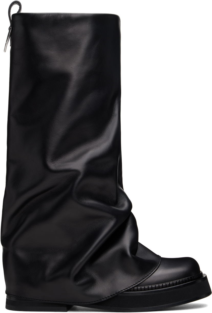 Haljina The Attico Attico Robin Slouch Leather Boots Crna | 241WSH00798 LBT019AA