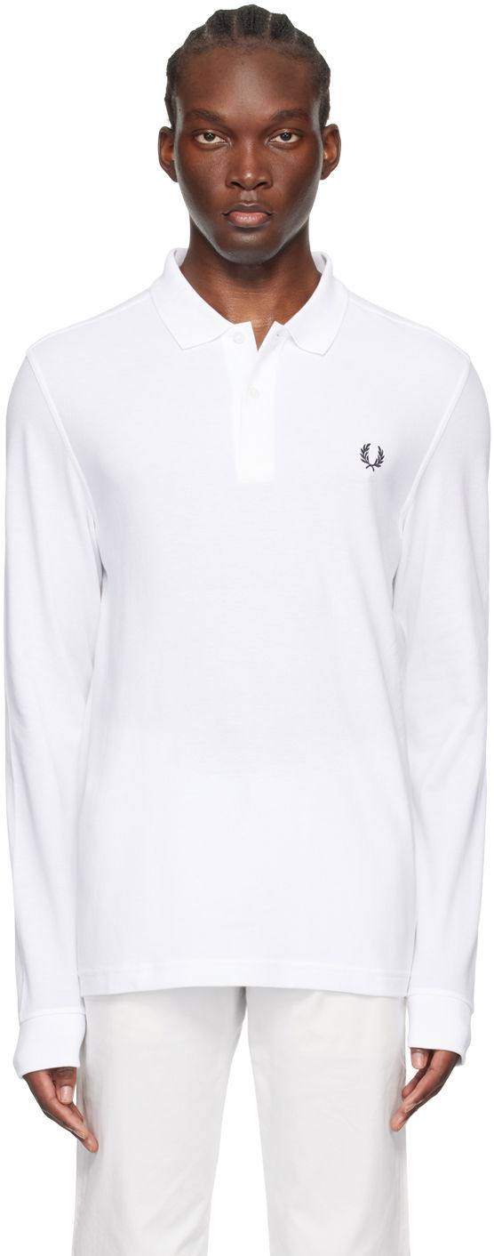 Polo majica Fred Perry Long Sleeve Polo Bijela | M6006
