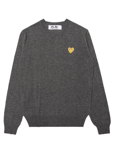 Džemper Comme des Garçons PLAY Gold Heart Crewneck Siva | az n048 051 3