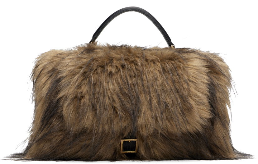 Ručna torbica sacai Faux-Fur Muff Bag Smeđa | 25-08255