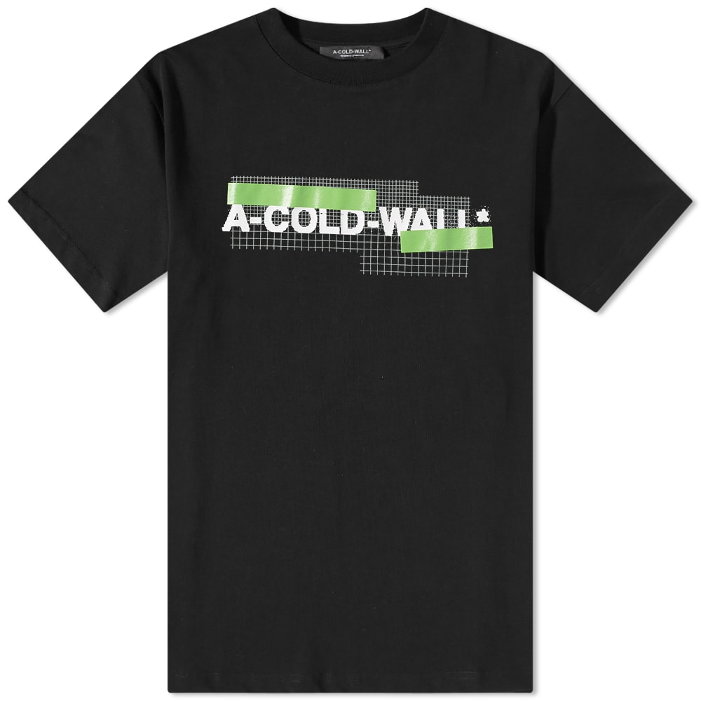 Majica kratkih rukava A-COLD-WALL* Grid Logo Tee Crna | ACWMTS106-BK, 0