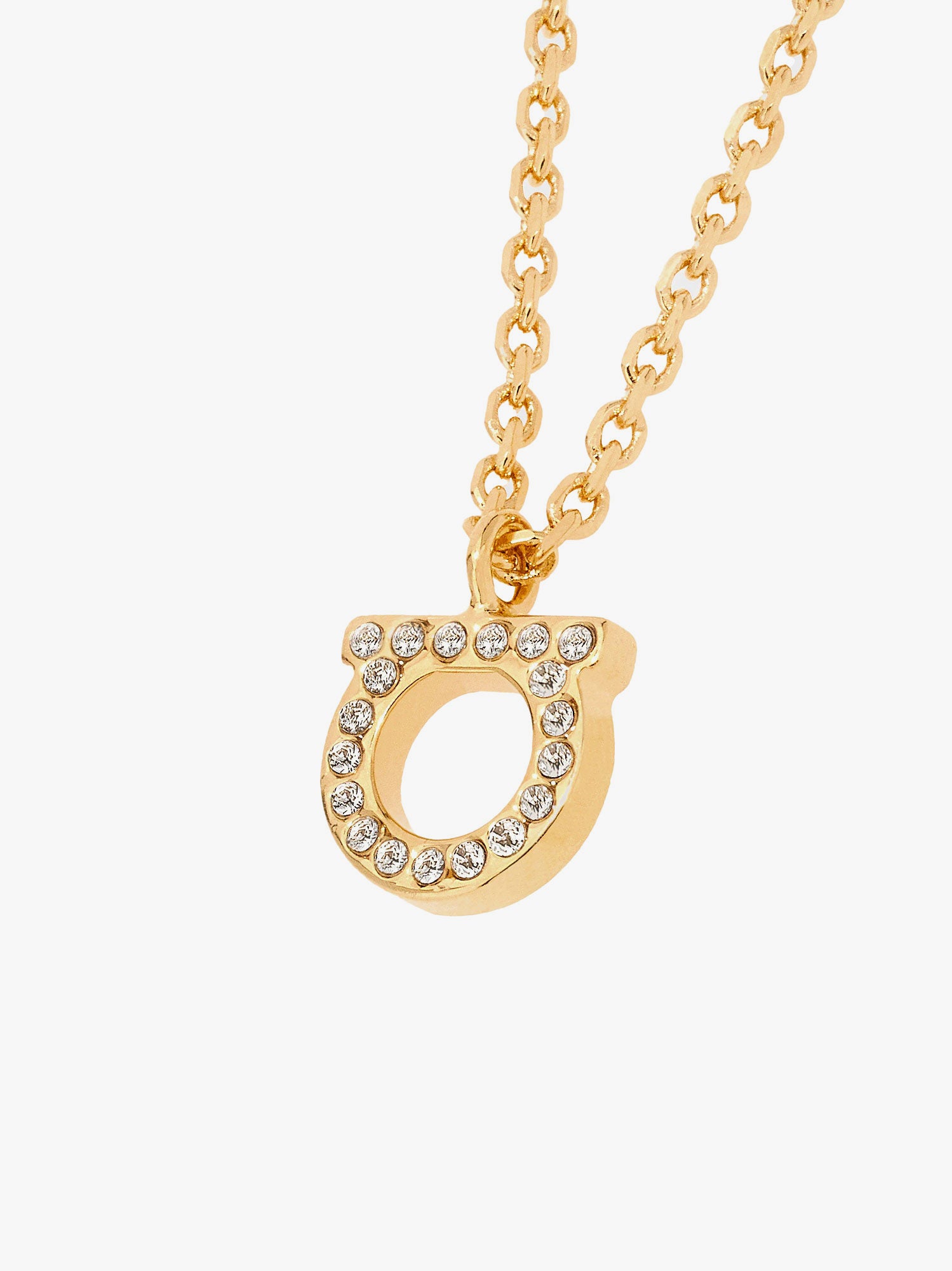 Ogrlica FERRAGAMO Ferragamo Gancini Crystal Necklace Metalik | 760132696657STRASS, 1