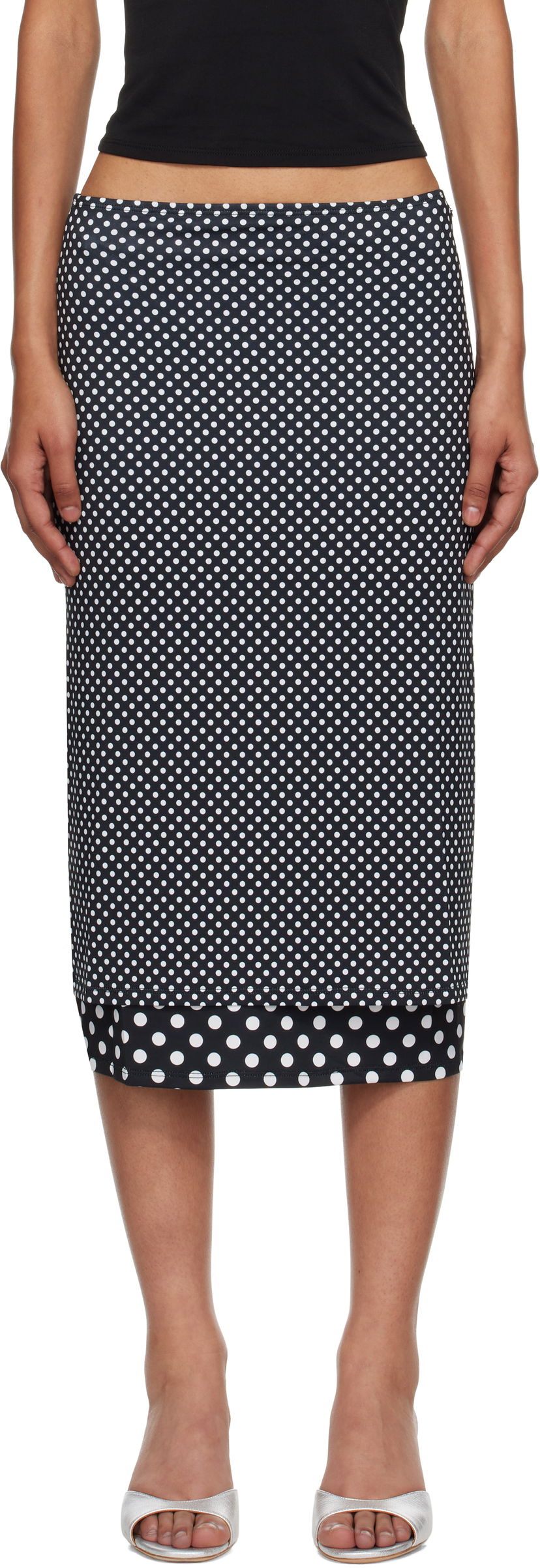 Suknja Miaou Miaou Maria Polka Dot Maxi Skirt Crna | 4064VISBWP