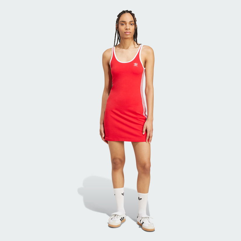 Haljina adidas Performance Adicolor 3-Stripes Tank Dress Crvena | JW2584
