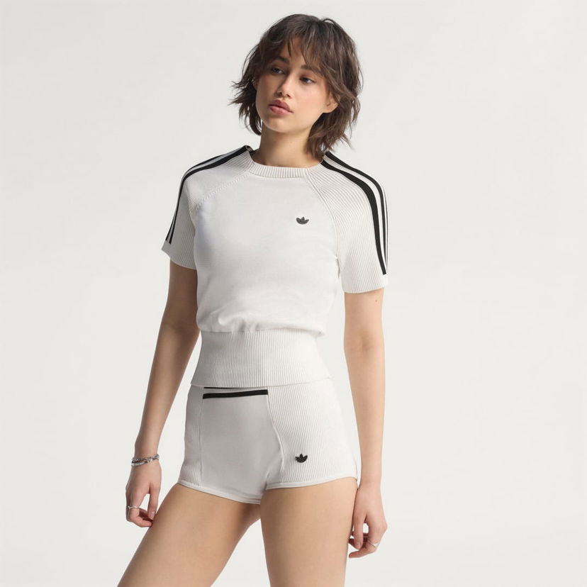 Majica kratkih rukava adidas Performance Cali Sock Knit Top Bijela | JW7314