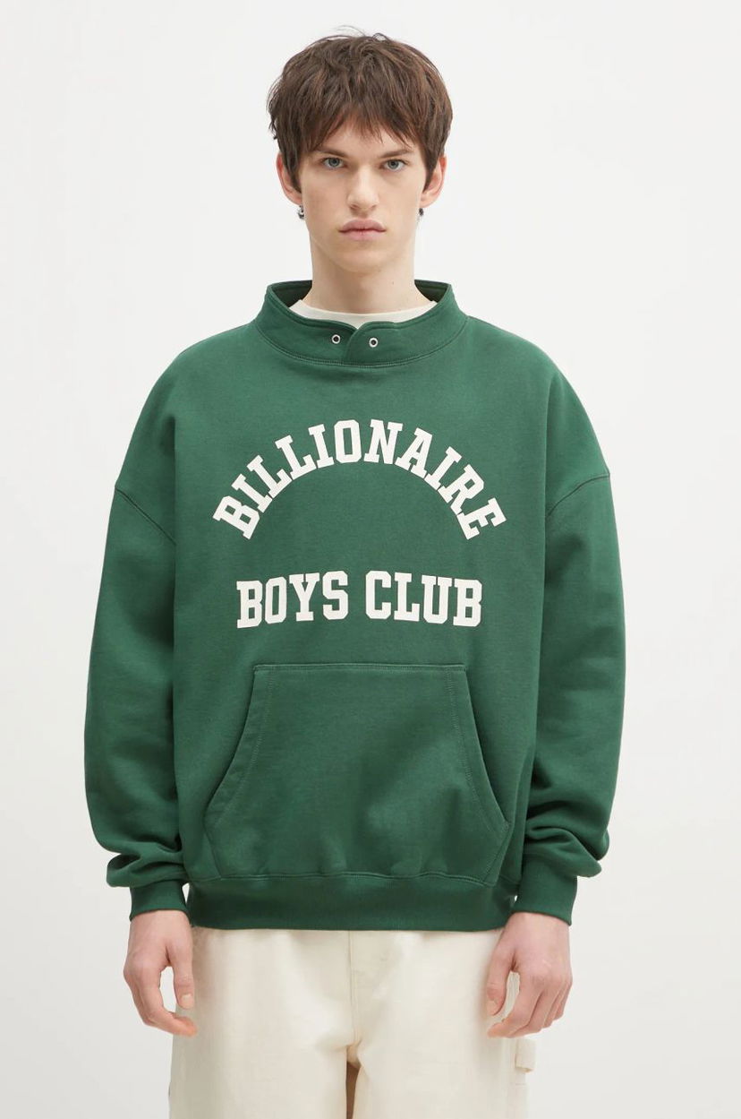 Dukserice BILLIONAIRE BOYS CLUB Stand Collar Sweatshirt with Print Zelena | B24444