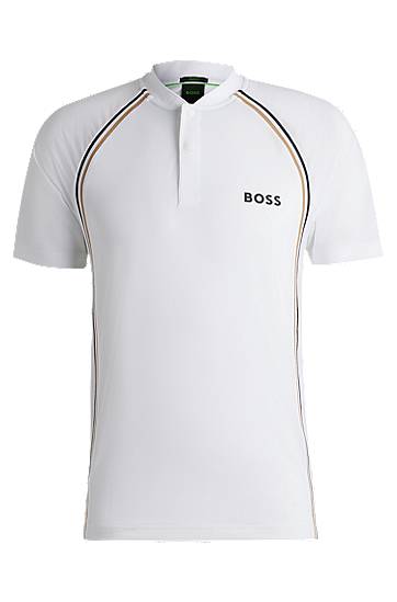 Polo majica BOSS Slim-Fit Super-Stretch Mesh Polo Shirt Bijela | 50538122