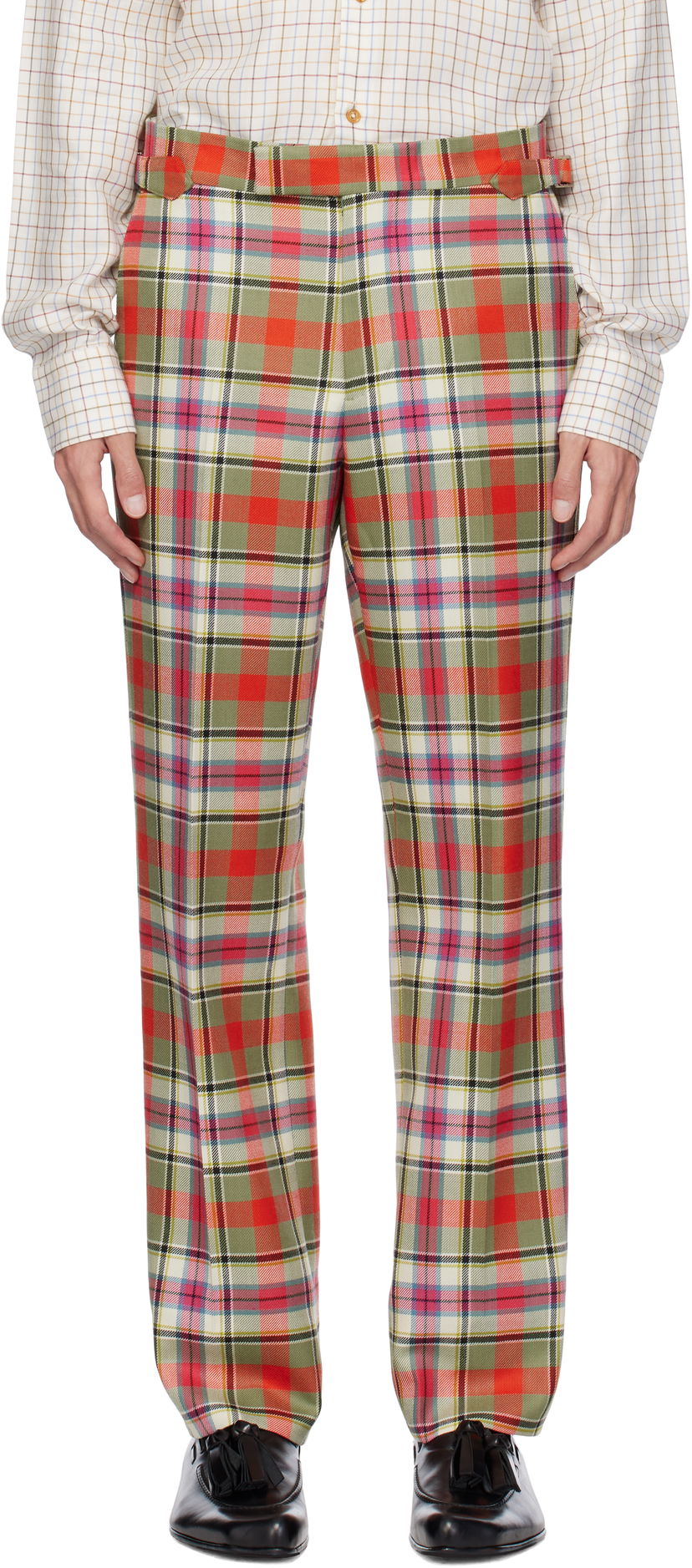 Hlače Vivienne Westwood Green & Red Plaid Trousers Zelena | 2F01000R-W00WZ-
