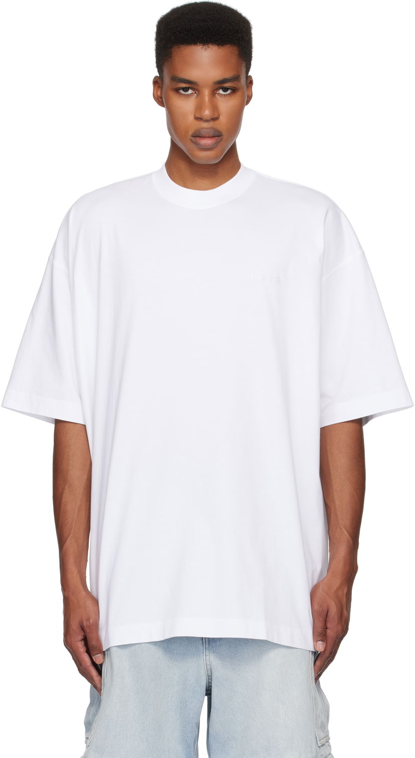 Majica kratkih rukava VETEMENTS Embroidered Logo Oversized T-Shirt Bijela | UA66TR765W