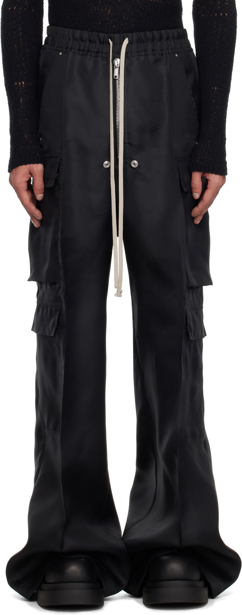 Cargo hlače Rick Owens Rick Owens Hollywood Cargobelas Cargo Pants Crna | RR01E5339 SG