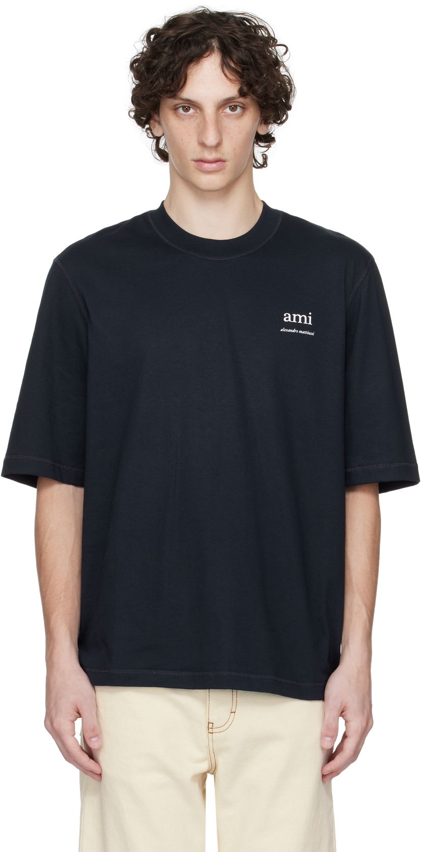 Majica kratkih rukava AMI AMI Paris Cotton T-Shirt Crna | HTS048.JE0119