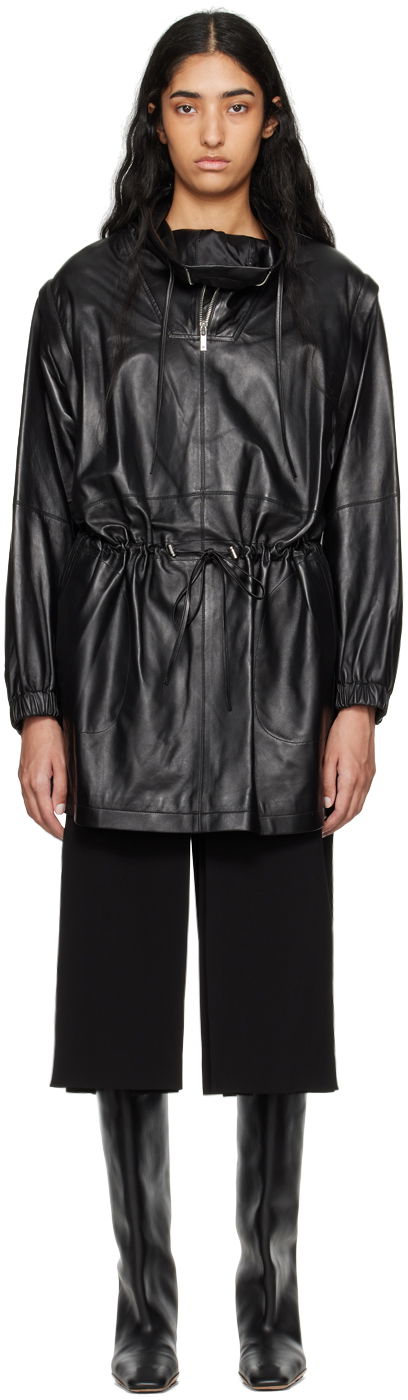 Vjetrovka Helmut Lang Helmut Lang Leather Anorak Crna | O04HW606