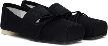 Tenisice i cipele Maison Margiela MM6 Maison Margiela Satin Pointe Logo Ballerina Flats Crna | S59WZ0100 P5560, 3