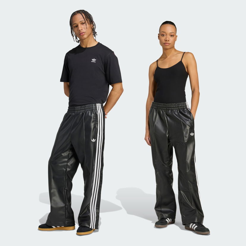 Trenirka adidas Performance Jeremy Scott Faux Leather Wide Pants Crna | JY2015