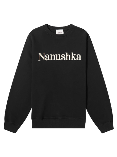 Dukserice Nanushka Remy Logo Crew Sweat Crna | NM21RSSW01099