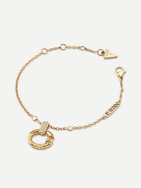 Narukvica GUESS Golden Chain Bracelet With Crystal Pendant Metalik | JUBB04519JW
