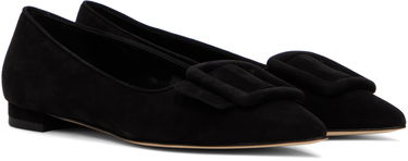 Odjeća Manolo Blahnik Manolo Blahnik Maysale Suede Ballerina Flats Crna | 322-2402, 3