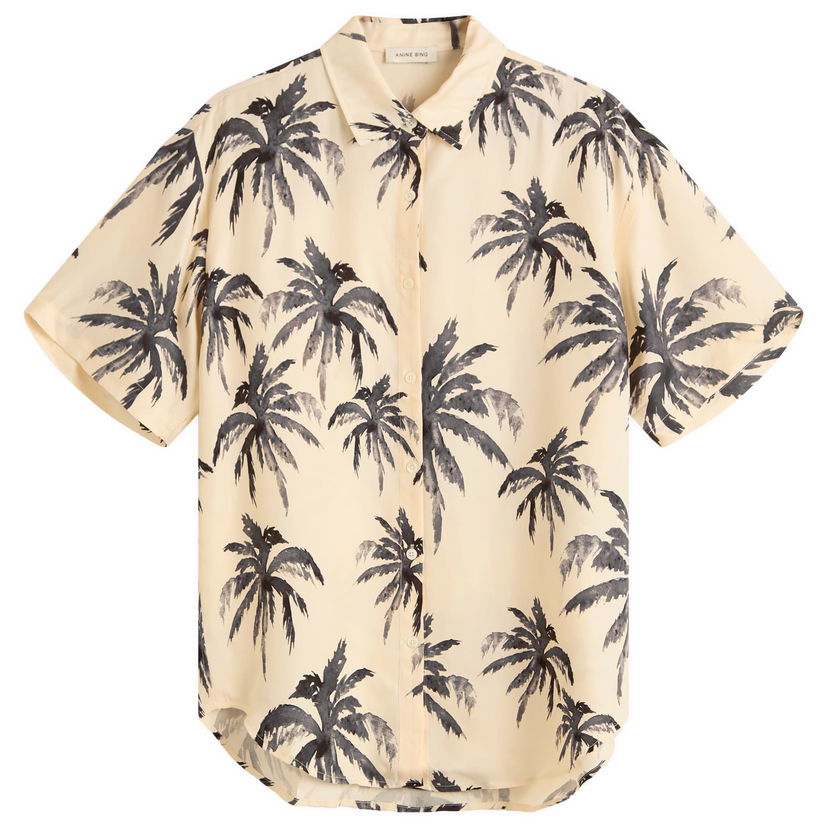 Košulja Anine Bing Anine Bing Tristan Palm Shirt, Large Bež | A-07-11011-MTL68