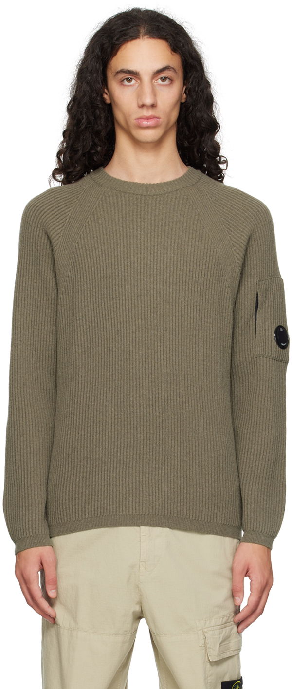 Džemper C.P. Company Lens Crewneck Knit Sweater Zelena | 17CMKN052A-110149A