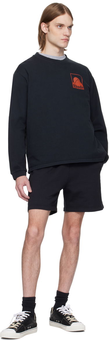 Džemper Rhude Rhude Moonlight Badge Long Sleeve T-Shirt Crna | RHSS25TT16012, 3