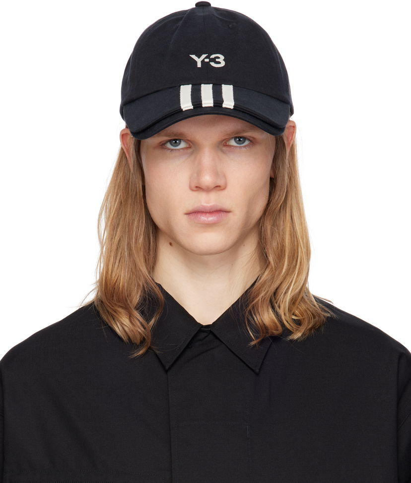 Kapa Y-3 Y-3 3-Stripes Baseball Cap Crna | JN7183