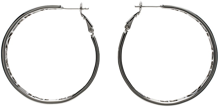 Naušnice VETEMENTS Small Logo Hoop Earrings Siva | UE64EA180S, 0