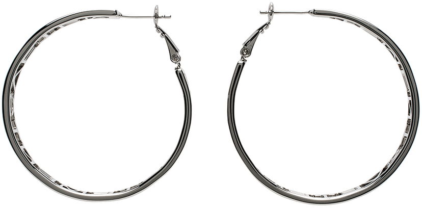 Naušnice VETEMENTS Small Logo Hoop Earrings Siva | UE64EA180S