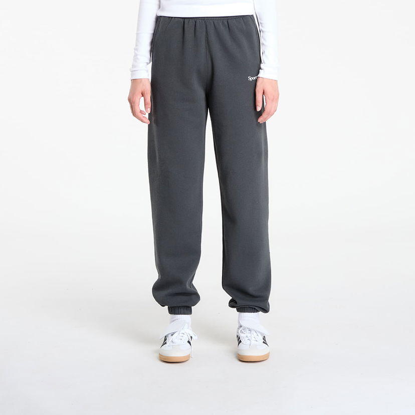 Trenirka Sporty & Rich Serif Logo Soft Sweapant UNISEX Faded Black Crna | PA050625300BA02