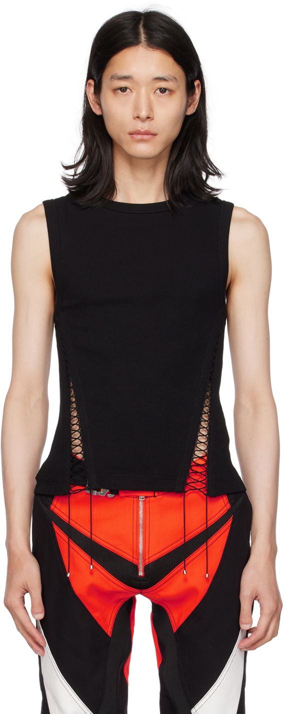 Majica bez rukava Dion Lee Dion Lee Picot Lace Tank Top Crna | C3149P23