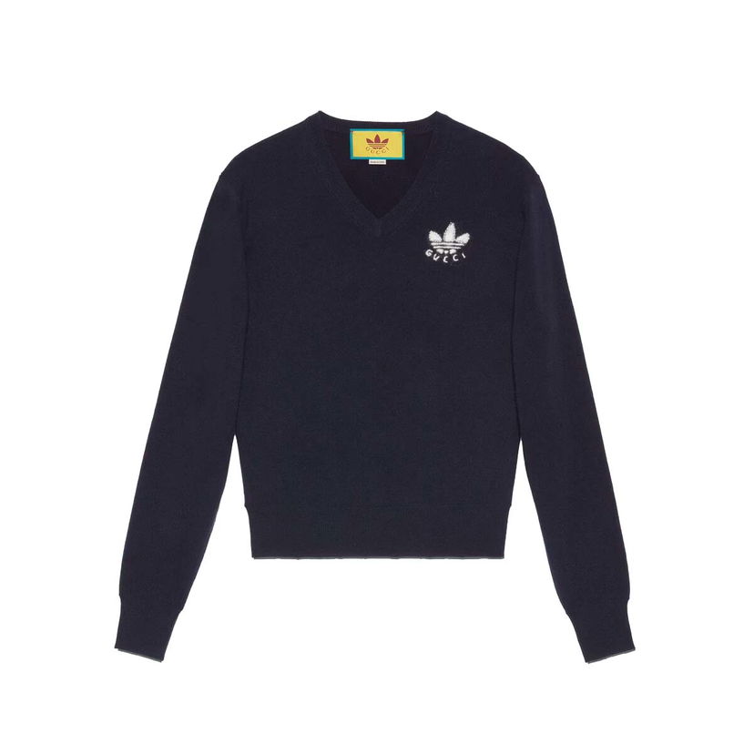 Džemper Gucci adidas x Wool Sweater Navy Tamnoplava | 700445 XKCH9 4215