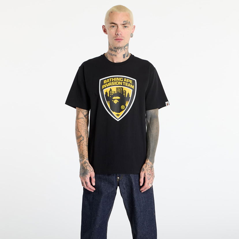 Majica kratkih rukava BAPE Security Emblem Invasion Team T-shirt Crna | 001TEL801049MBLK