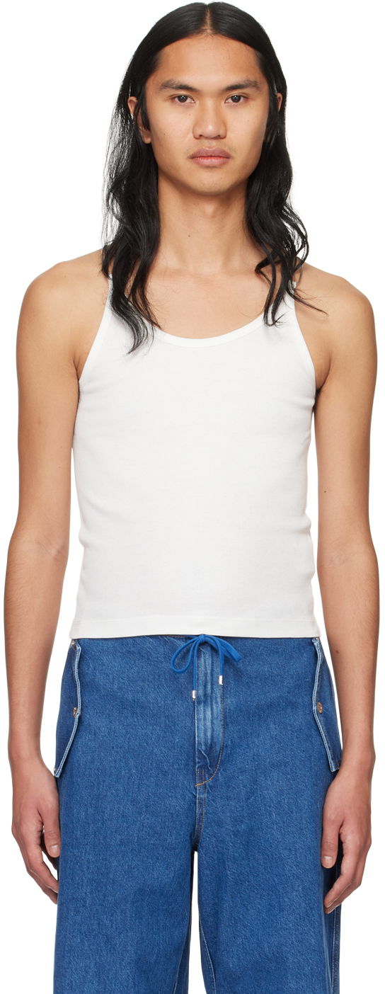 Majica bez rukava Dion Lee Wire Strap Tank Top Bijela | C3159PS24