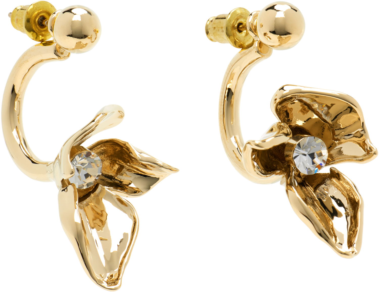 Naušnice Erdem Erdem Small Flower Half-Hoop Earrings Žuta | PF25_JE19_00038003, 1