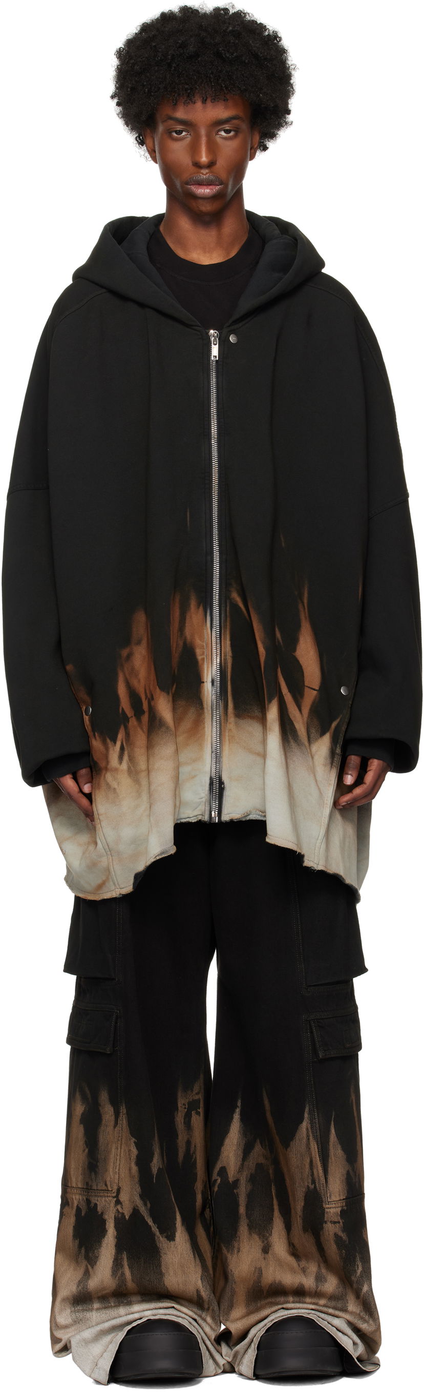 Dukserice Rick Owens Jumbo Sun Hoodie Crna | DU02D2278 FSUN