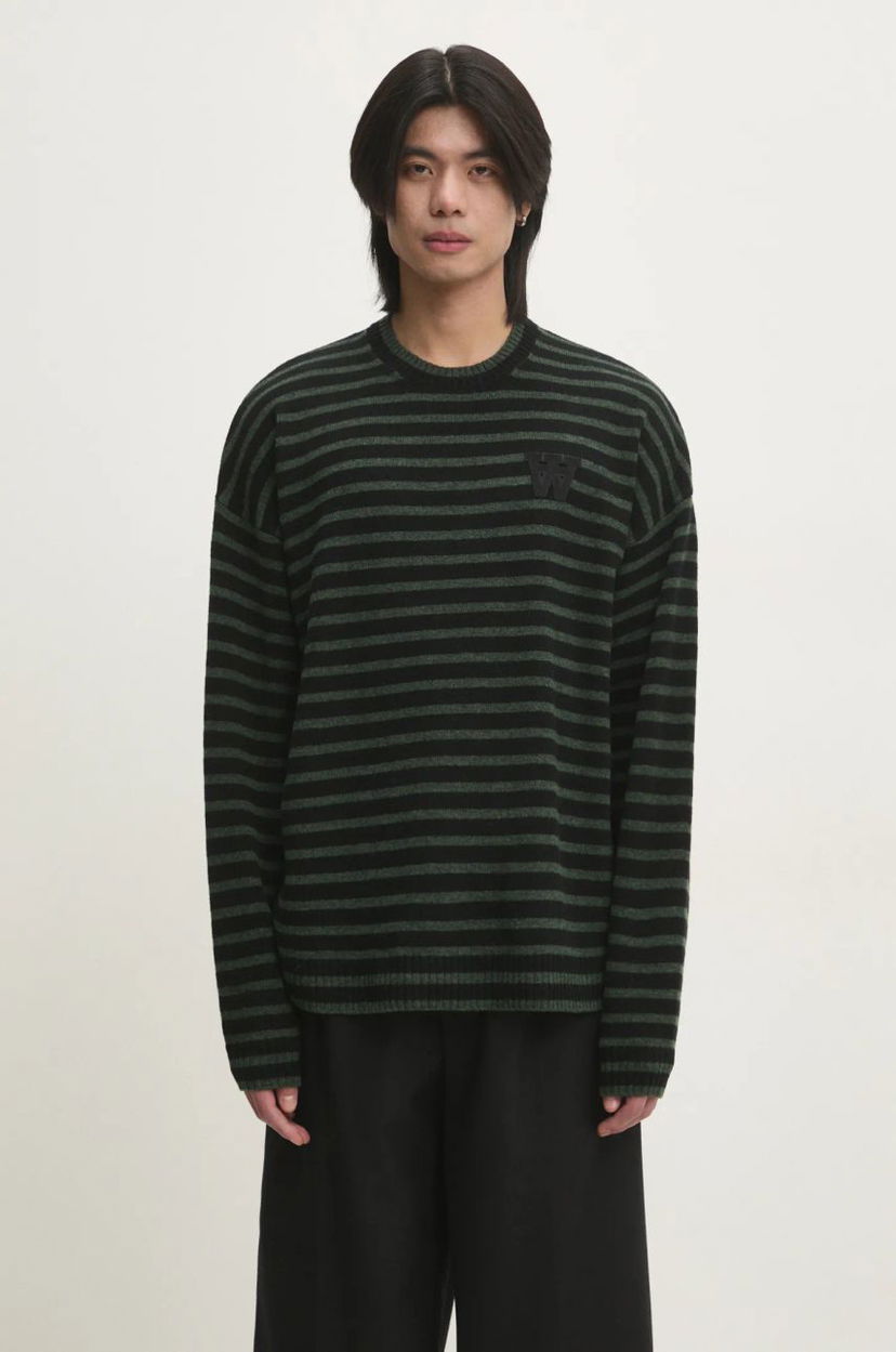 Džemper WOOD WOOD Wood Wood Tya Striped Oversized Jumper Crna | 10315502.4159