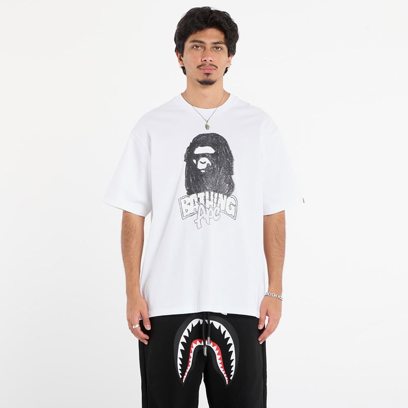Majica kratkih rukava BAPE Hand Drawn Ape Head Relaxed Fit T-Shirt Bijela | 001TEL801333MWHT