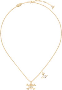 Vivienne Westwood Gold-Tone Franky Skull & Orb Pendant Necklace