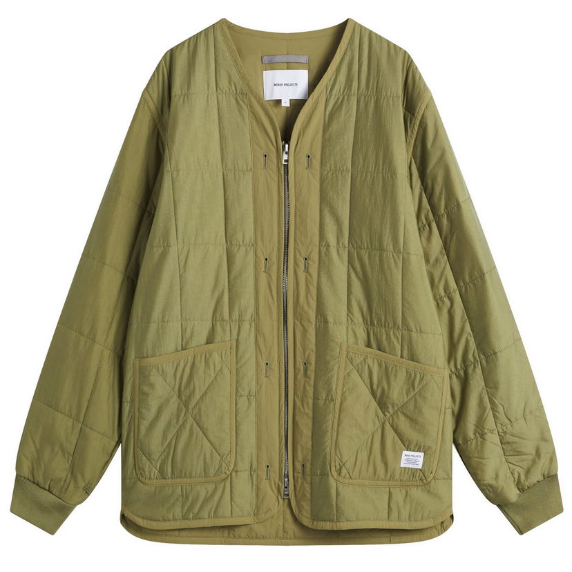 Pernata jakna NORSE PROJECTS Men's Military Liner Jacket, Size Large Zelena | N50-0272-8037