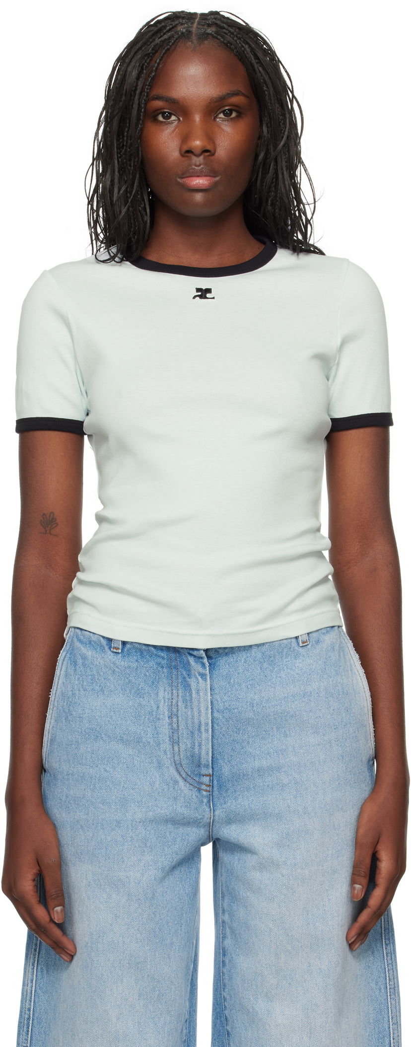 Majica kratkih rukava Courrèges Signature Contrast T-Shirt Zelena | 223JTS017JS0070