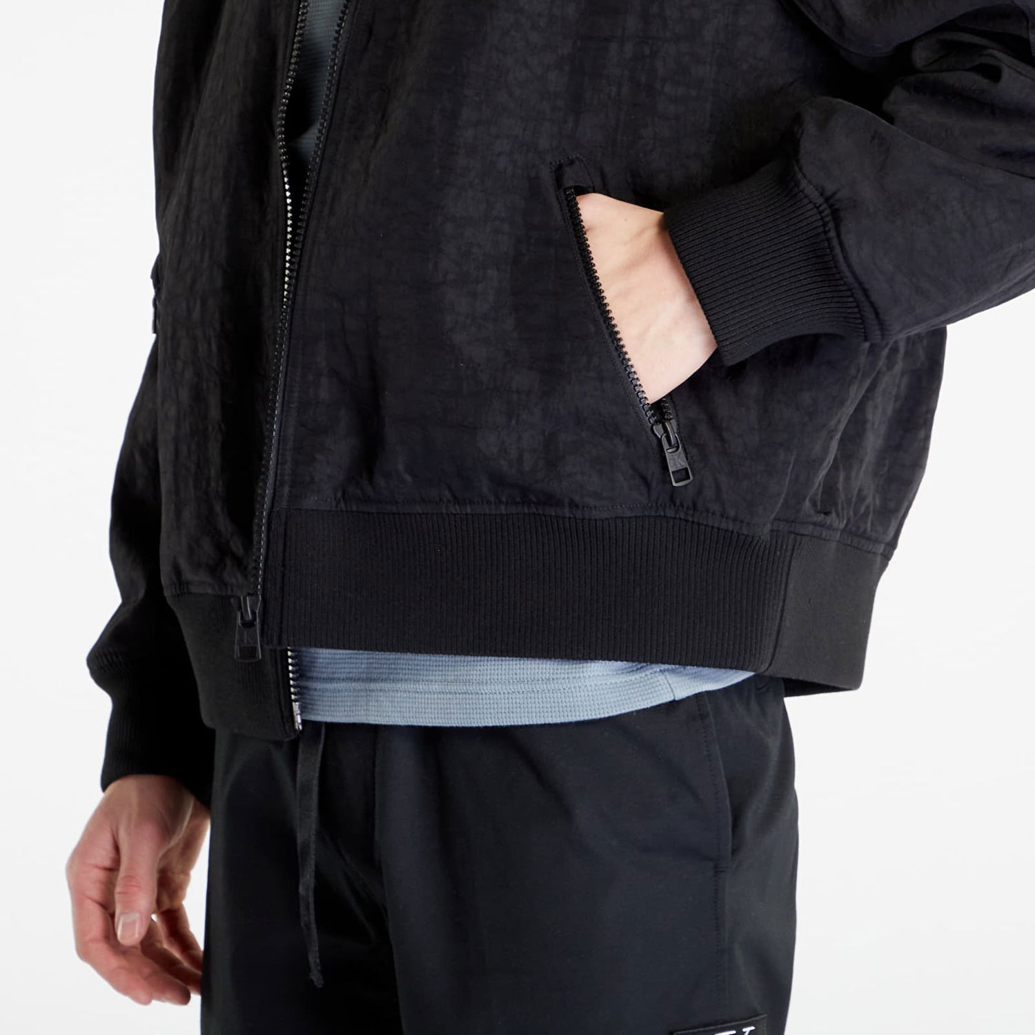 Bomber jakna CALVIN KLEIN Exposed Zip Oversized Woven Jacket Crna | J30J322938 BEH, 1