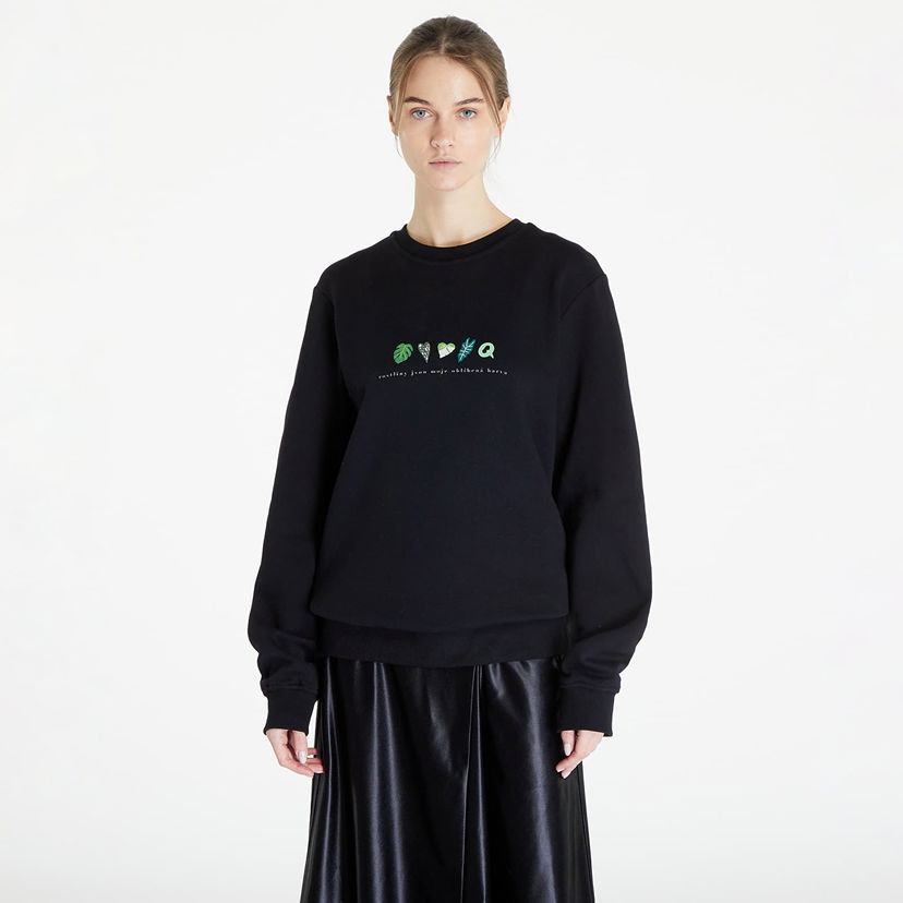 Dukserice Queens Rostliny Jsou Moje Oblíbená Barva Crewneck Crna | QNS_041