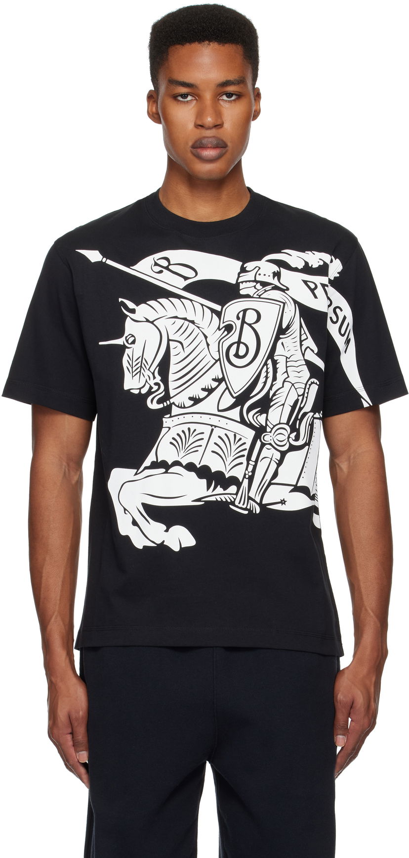 Majica kratkih rukava Burberry Knight Graphic Cotton T-shirt Crna | 8095058