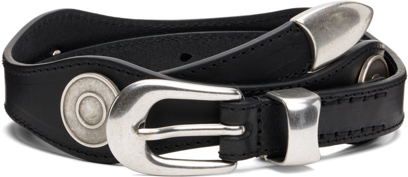 Pojasevi OUR LEGACY Leather Wave Belt Crna | A4258WS